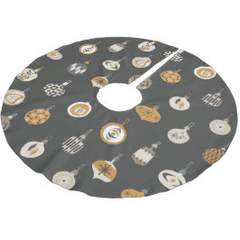 Retro Mid Century Modern Ornamet-jul Julgransmatta Borstad Polyester