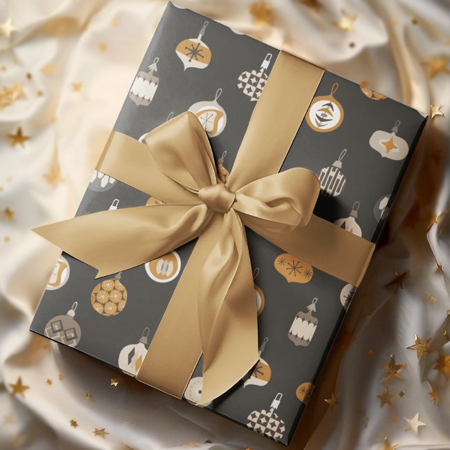 Retro Mid Century Modern Ornamet-jul Presentpapper (Skapare uppladdad)