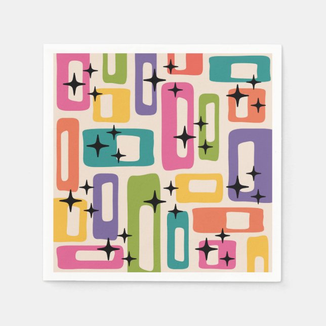 Retro Mid Century Modern Pappersservett (Framsidan)