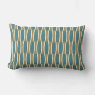 Retro Mid Century Modern Pin Rand Mönster Lumbarkudde