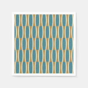 Retro Mid Century Modern Pin Rand Mönster Pappersservett