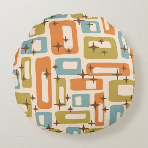 Retro Mid Century Modern Rund Kudde