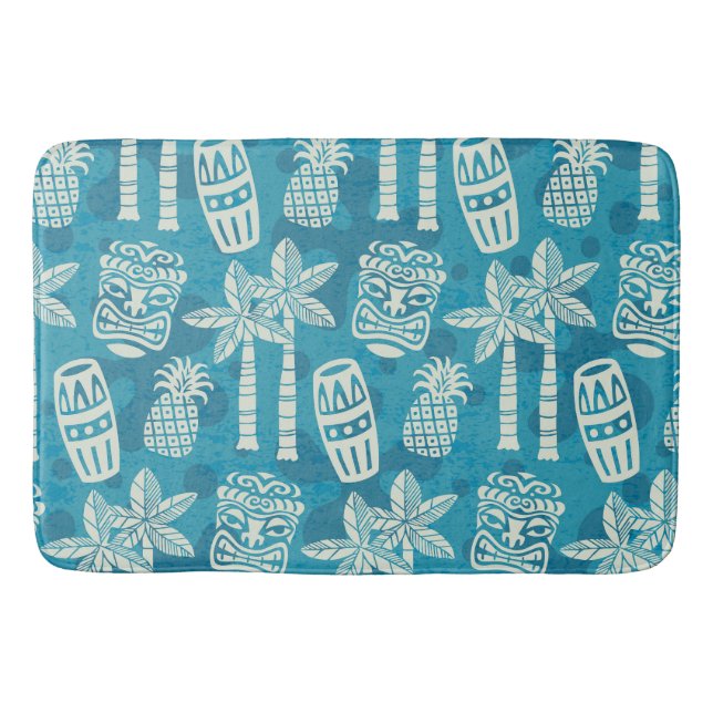 Retro Mid Century Modern Tiki Mönster Badrumsmatta (Framsidan)