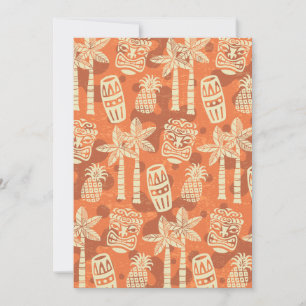 Retro Mid Century Modern Tiki Mönster Inbjudningar