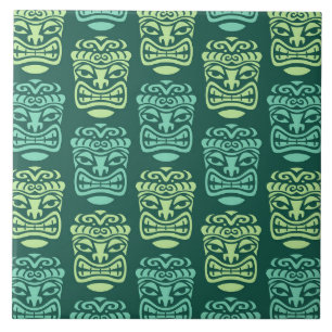 Retro Mid Century Modern Tiki Mönster Kakelplatta