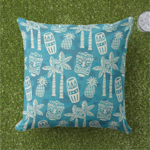 Retro Mid Century Modern Tiki Mönster Kudde