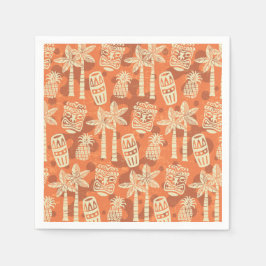 Retro Mid Century Modern Tiki Mönster Pappersservett