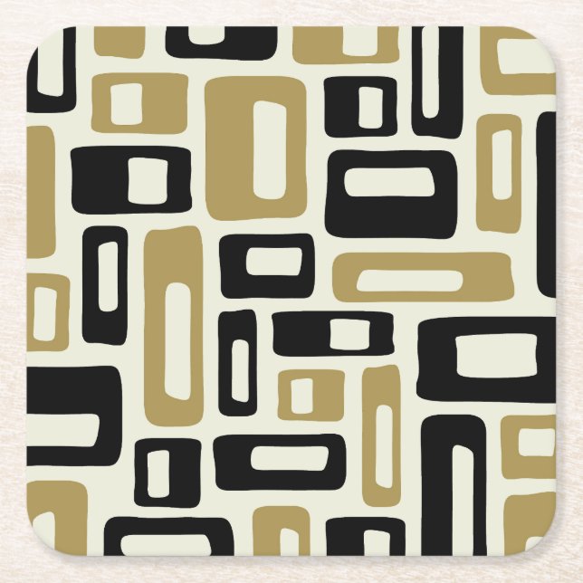 Retro Mid Century Modern Underlägg Papper Kvadrat (Framsidan)