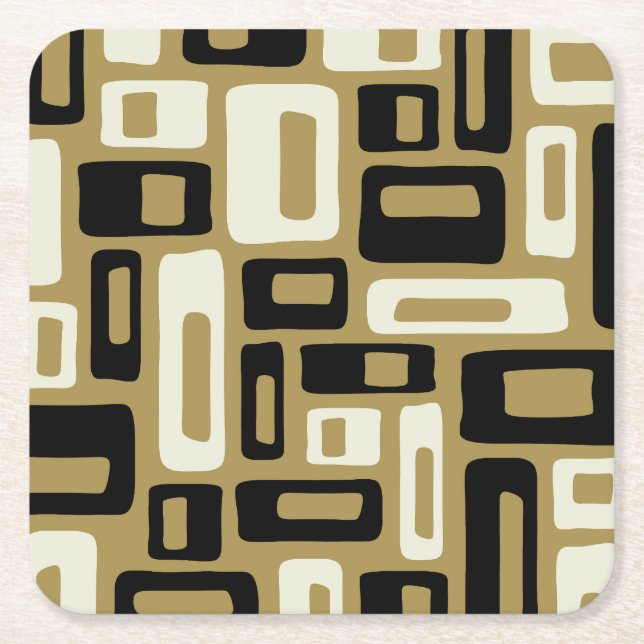 Retro Mid Century Modern Underlägg Papper Kvadrat (Framsidan)