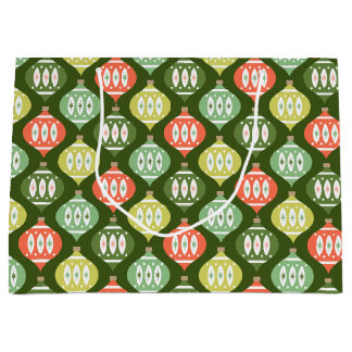 Retro Mid Century Red & Oliv grönt jul