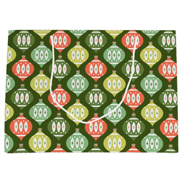 Retro Mid Century Red & Oliv grönt jul (Framsidan)