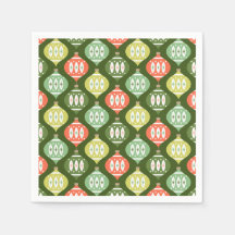 Retro Mid Century Red & Oliv grönt jul