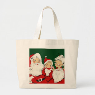 Retro Mid-Century Santa-familj – Kitsch Claus Jumbo Tygkasse