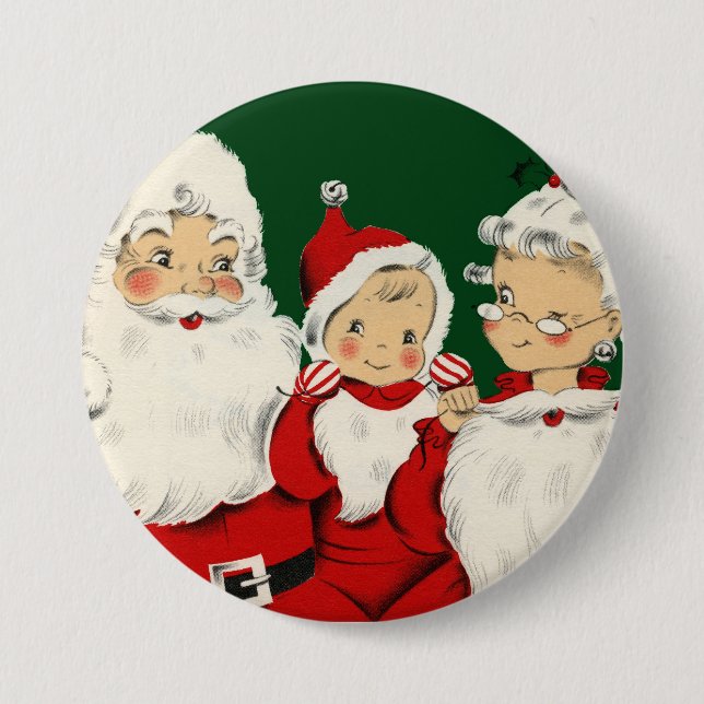 Retro Mid-Century Santa-familj – Kitsch Claus Knapp (Framsida)
