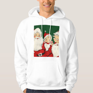 Retro Mid-Century Santa-familjen – Kitsch Claus Hoodie