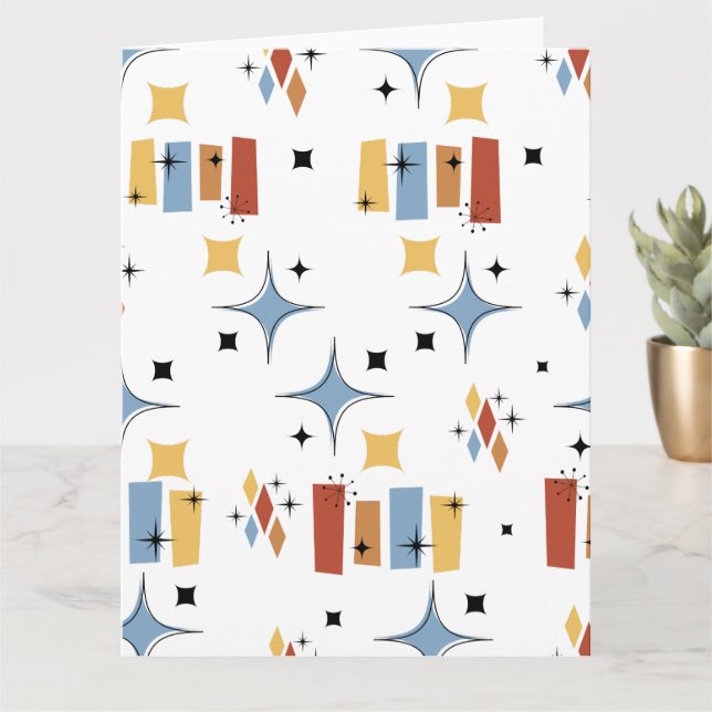 Retro Mid Century Starburst Kort (Liten växt)