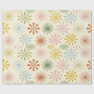 Retro Mid-Century Starburst Pattern Wrapping Paper Presentpapper