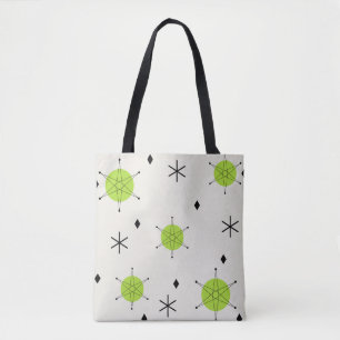 Retro Mid Mod Starburst Himlar Chartreuse Tygkasse