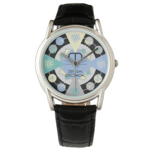 Retro Mid-sekels Geometric Astro Physicist's Armbandsur