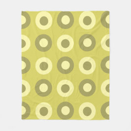 Retro MidCentury Dots Chartreuse Fleecefilt