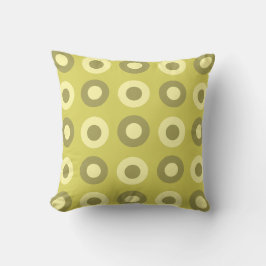 Retro MidCentury Dots Chartreuse Kudde