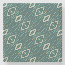 Retro Midcentury Style Teal Geometric Abstract Stenunderlägg