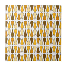 Retro Midcentury Teardrops Ochre