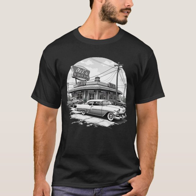 Retro Middag & Classic Cars Graphic T-Shirt (Framsida)