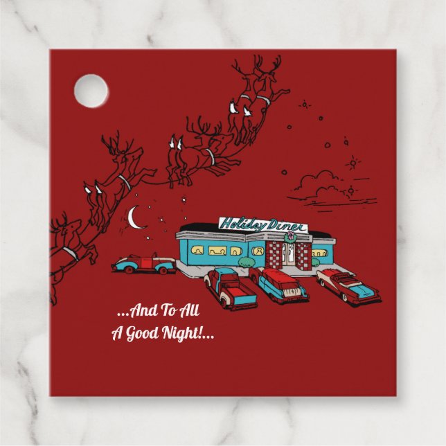 Retro-Middag Gåvor Etiketter (Framsida)