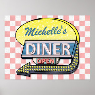Retro Middag Sign för Enora Poster
