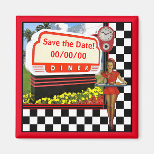 Retro-Middag-Spara-till-datum Magnet