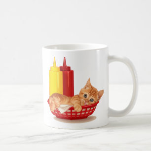 Retro middagstilkattunge kaffemugg