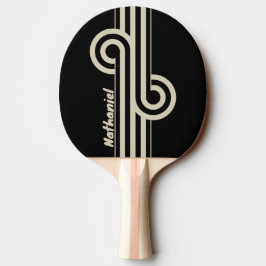 Retro Midnatt Dubbelrandig Loop med Namn Pingisracket