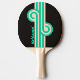 Retro Midnatt Mint Loop med Namn Pingisracket