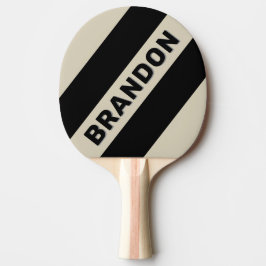 Retro Midnatt Tre Feta Ränder med Namn Pingisracket