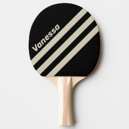Retro Midnatt Trevinkelrandig med namn Pingisracket