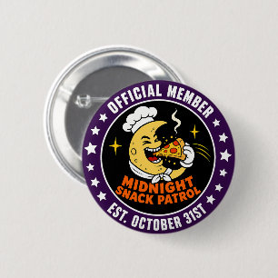 Retro Midnatts-snackpatrullen Halloween-märke Knapp