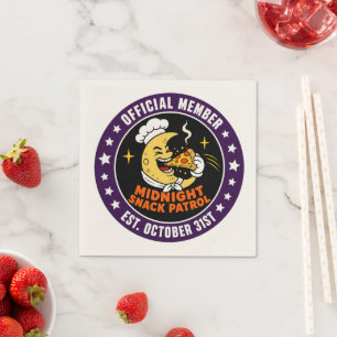 Retro Midnatts-snackpatrullen Halloween-märke Pappersservett