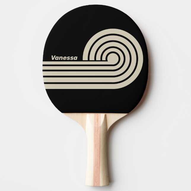 Retro Midnight Dual Curl-ränder med namn Pingisracket (Framsidan)