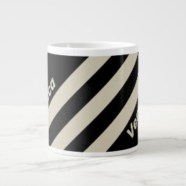 Retro Midnight Tre Ränder med Namn Jumbo Mugg