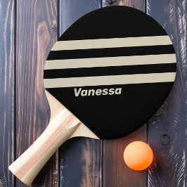 Retro Midnight Tre Ränder med Namn Pingisracket