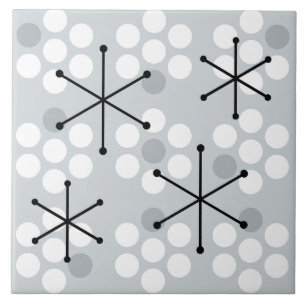 Retro Midsekets MCM-punkter Silver Kakelplatta