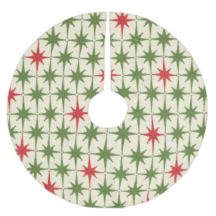 Retro Midsekets moderna julstjärnor Julgransmatta Borstad Polyester