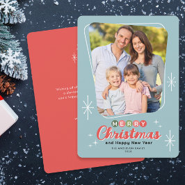 Retro Midsekets moderna meddelandefoto - jul Julkort