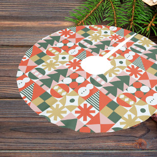 Retro Midsekets moderna skandinaviska jul Julgransmatta Borstad Polyester