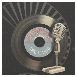 Retro mikrofon- och för vinyl 45 rekord tyg