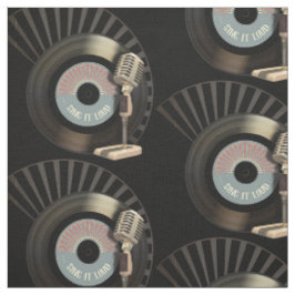 Retro mikrofon- och för vinyl 45 rekord tyg