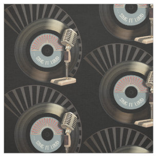 Retro mikrofon- och för vinyl 45 rekord tyg