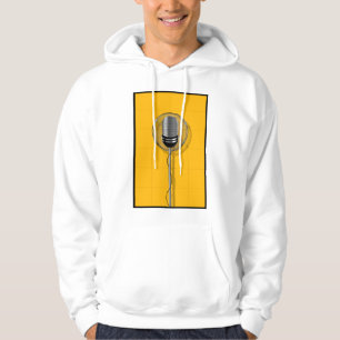 Retro mikrofon på djärkgul bakgrund hoodie