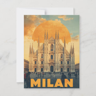 Retro Milan Cathedral Vykort
